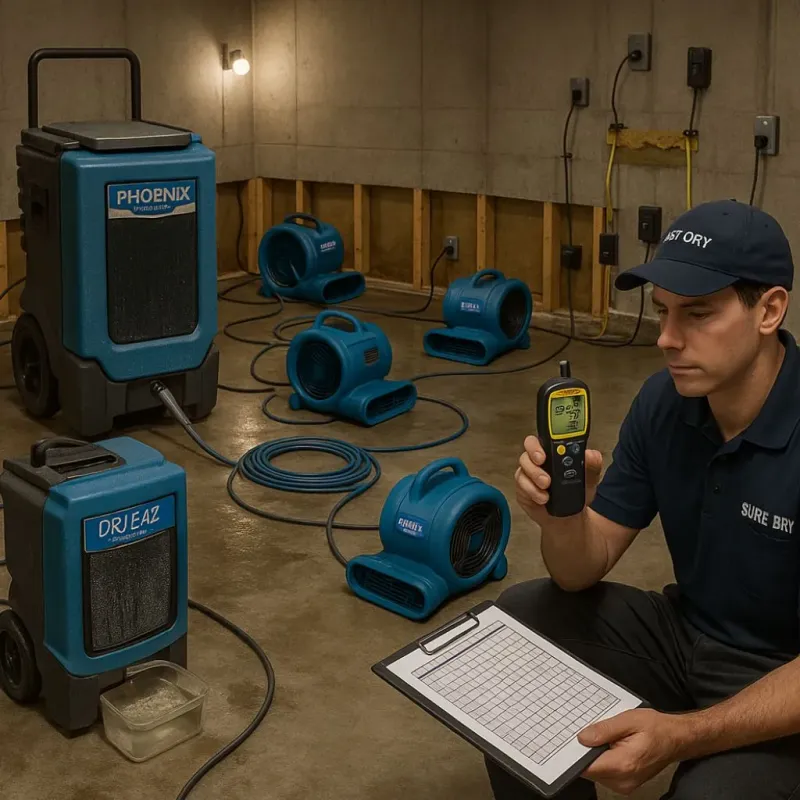 Structural Drying and Dehumidification process in East Dennis, MA